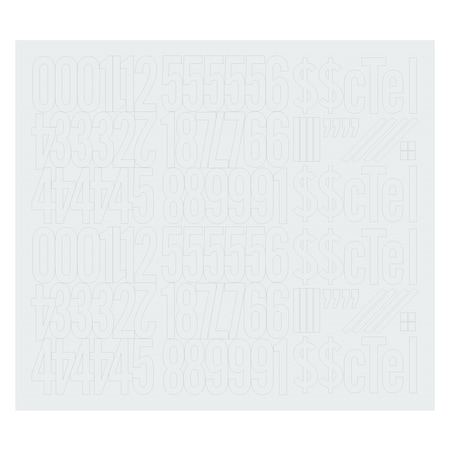 Hy-Ko 4In Low Tac White Numbers/Letters/Symbols, 10PK A00260